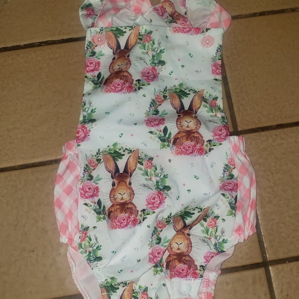 Baby Romper Easter Jumpsuit Rabbit Print LAST ONE๐๐๐๐ - Picture 5 of 6